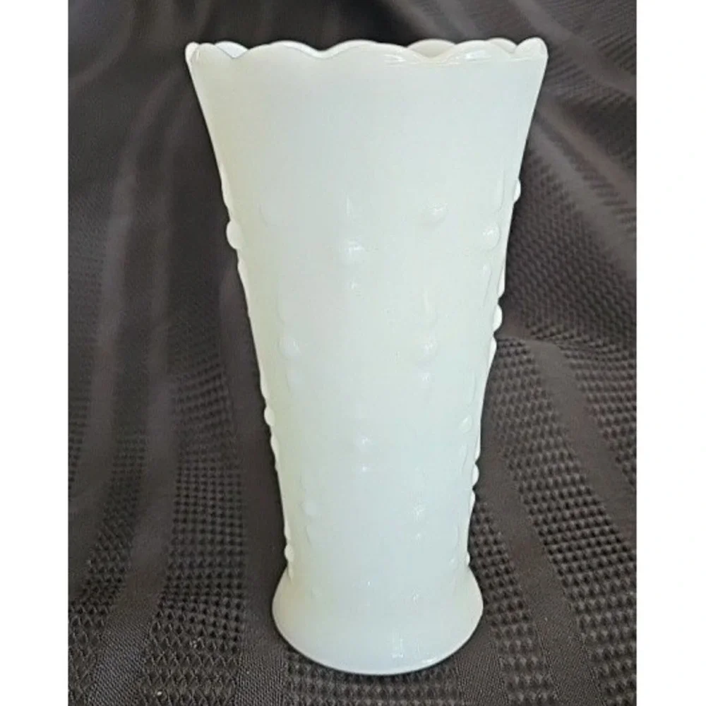 VINTAGE Milk White Glass Vase  7.5 